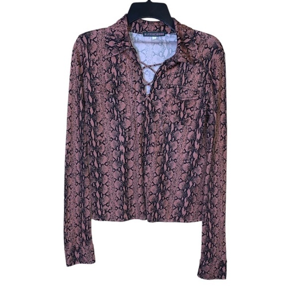 Alexa Chung Snakeskin printed lace up blouse - Picture 2 of 4